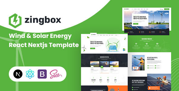 Zingbox – Wind & Solar Energy React Nextjs Template – 0 Sold!