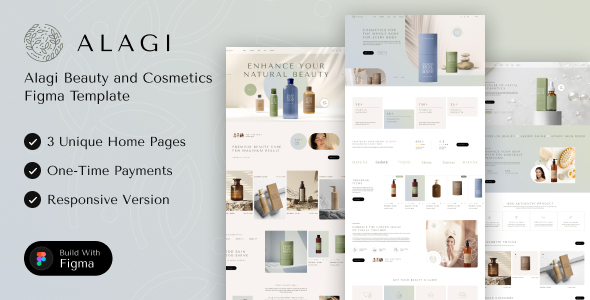 Alagi – Beauty & Cosmetics Services Figma Template – 0 Sold!