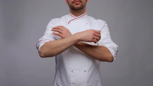 Happy Smiling Male Chef in Toque and Jacket