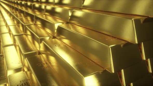 Stairs Made of Gold Bars or Bullions