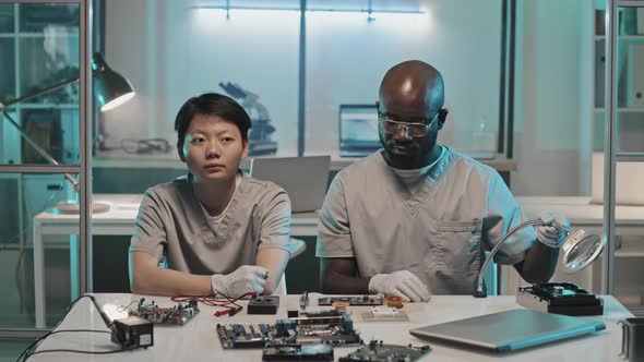 Portrait of Diverse Technical Engineers in Laboratory