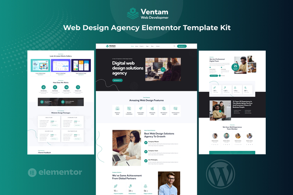 Ventam - Web Design Agency Elementor Template Kit