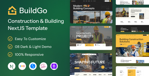 BuildGo – Construction & Building NextJS Template – 0 Sold!