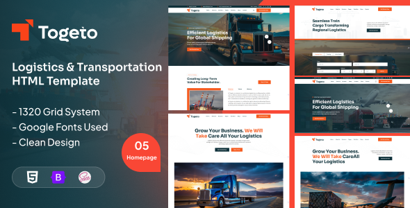 Togeto – Logistics, Transport & Cargo Business Template – 0 Sold!