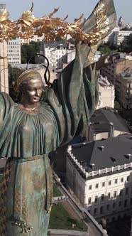 Monument on Independence Square in Kyiv Ukraine