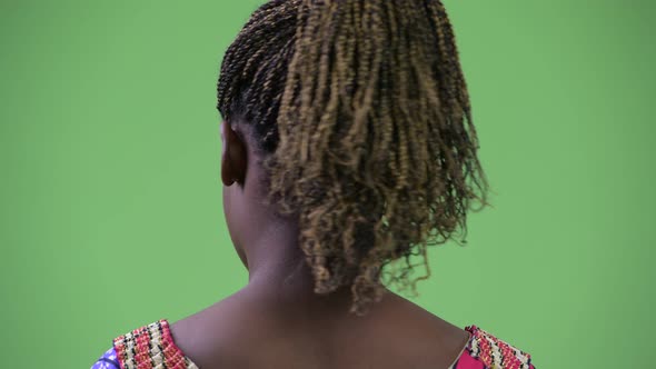 Rear View of Young African Woman