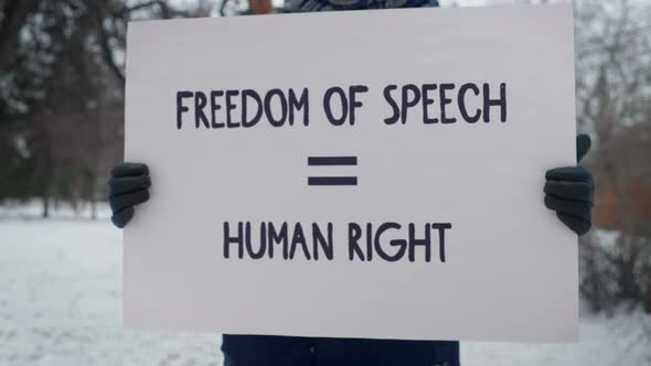 Freedom Of Speech Is Human Right Social Activism Sign Opposing Government