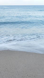 Vertical Video Sea Near the Coast  Closeup of the Coastal Seascape