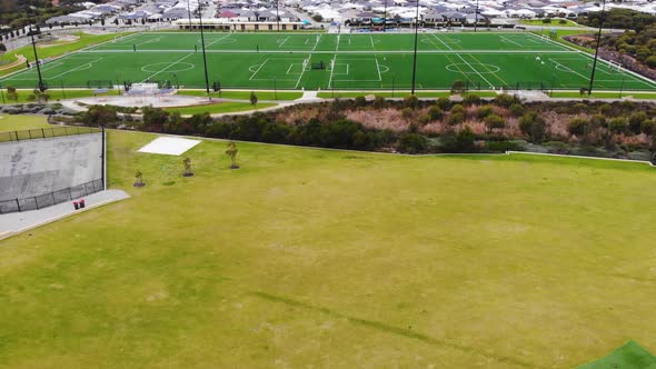 Aerial View of an Oval Park in Australia