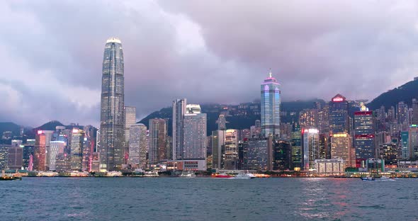 Hong Kong skyline sunset