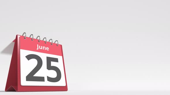 June 26 Date on the Flip Desk Calendar Page alt