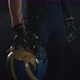 American Football Sportsman Player Holding a Helmet in His Hand on Black Background - VideoHive Item for Sale