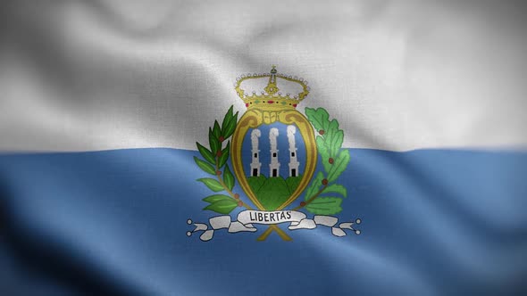 San Marino Flag Textured Waving Front Background HD