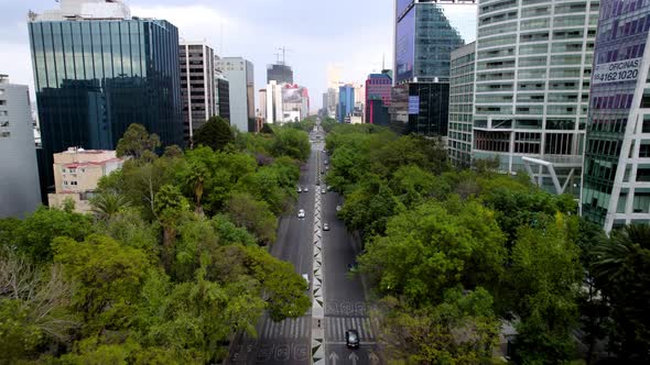 view of reforma avenue buildings at mexico city