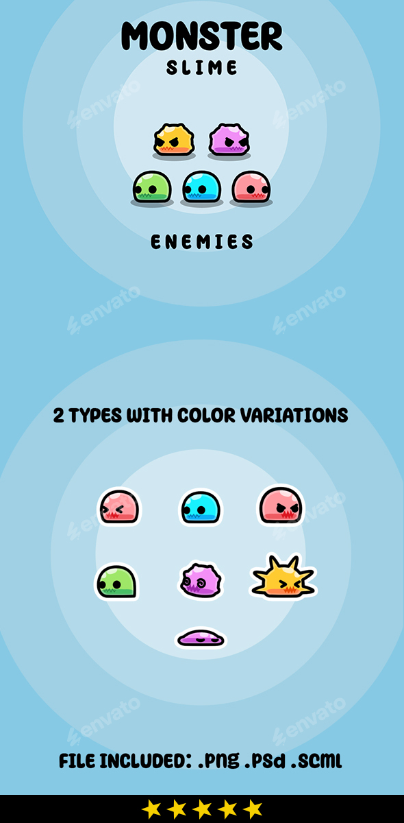 Cute Monster Slime Enemies