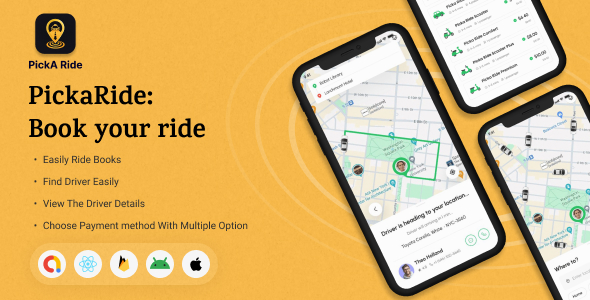 Cab booking app - Template app - React Native