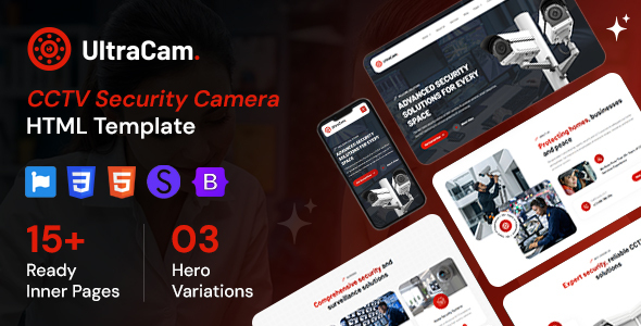 UltraCam – CCTV Security Camera HTML Template – 0 Sold!