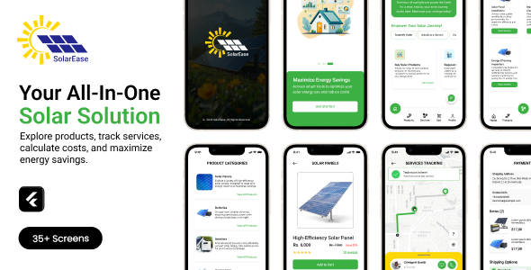 SolarEase APP- A complete Solar E-Commerce Store UI KIT In Flutter