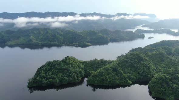 Aerial view of New Zealand Fjords