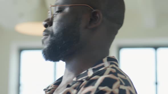 Close Up View of Black Drummer Playing Drums