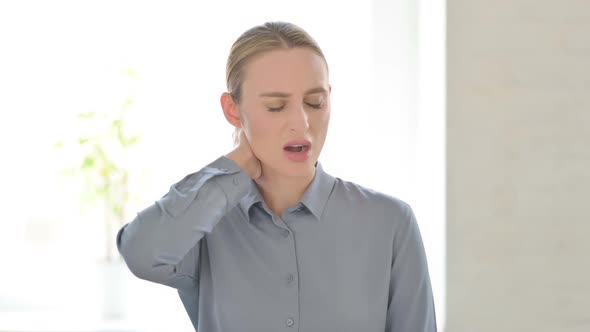 Portrait of Sick Woman Coughing