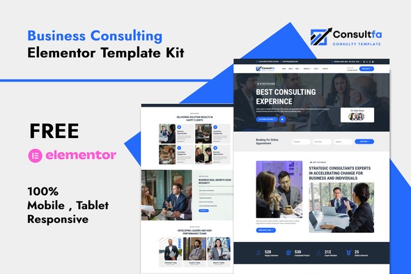 Consultfa - Business Consulting Elementor Template Kit