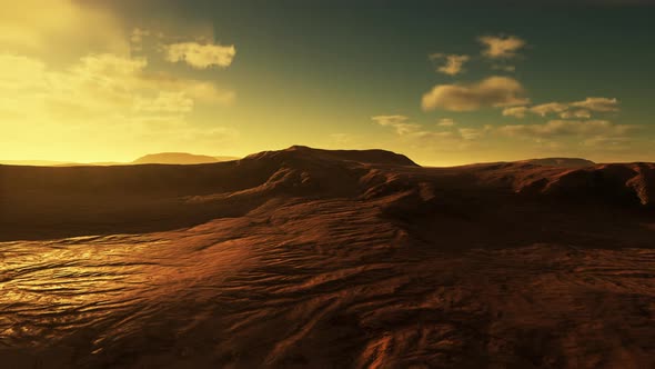 Beautiful Sand Dunes in the Sahara Desert at Sunset