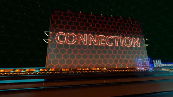Business Connection Internet Community and Network Words on Digital Futuristic Circuit Board alt