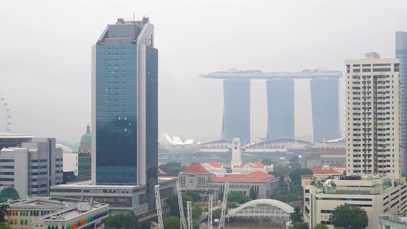 Time lapse of Building in Singapore city