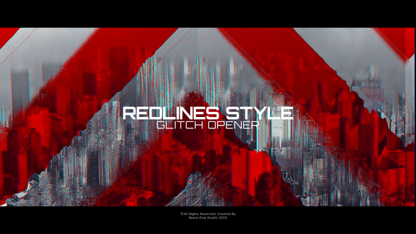 Red Lines Glitch Opener | FCPX