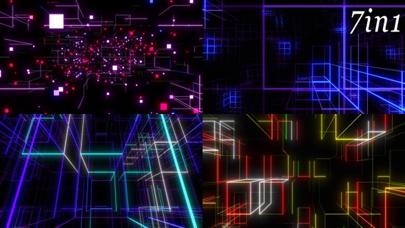 Grid Neon - VJ Loop Pack (7in1)