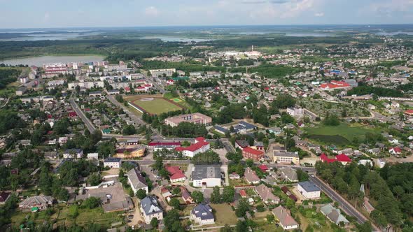 Top View of the City of Braslav in Summer Vitebsk Region Belarus