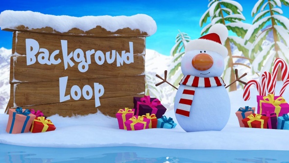 Snowman Background Loop (HD)