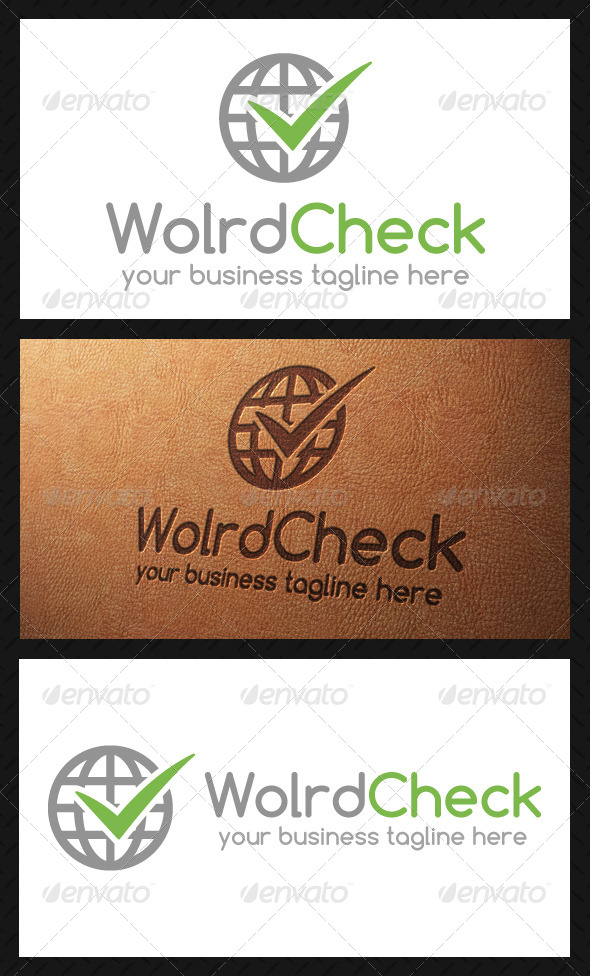 World Tick Check Mark Logo Template