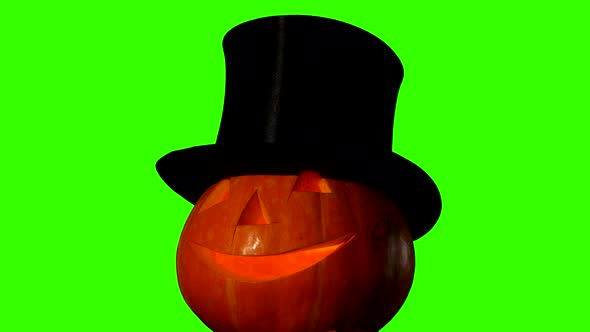 Helloween Pumpkin on Green Screen