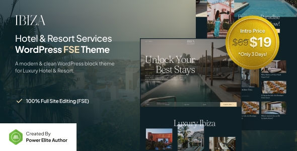 Ibiza – Luxury Hotel & Resort FSE WordPress Theme – 0 Sold!