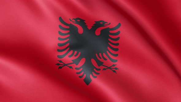 Albanian flag | Flag of Albania | UHD | 60fps