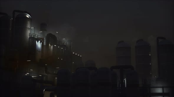 Petrochemical Industry Factory at Night alt