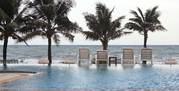 Swimming Pool Seaside of Luxury Hotel
