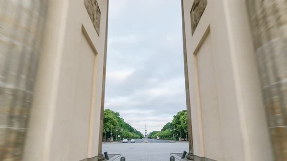 The Brandenburg Gate Berlin Germany in Early Morning Light Hyperlapse Time Lapse Sequence Long