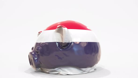 Deflating Inflatable Piggy Bank with Printed Flag of Thailand