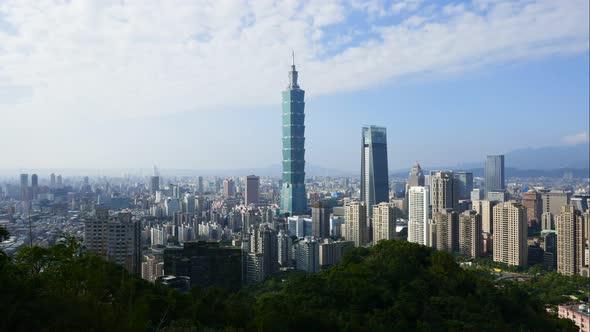 Beautiful building of Taipei city in Taiwan