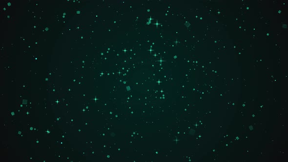 colorful particle moving on Dark green background