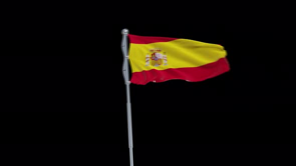 4K Spain flag transition with alpha. two step alt