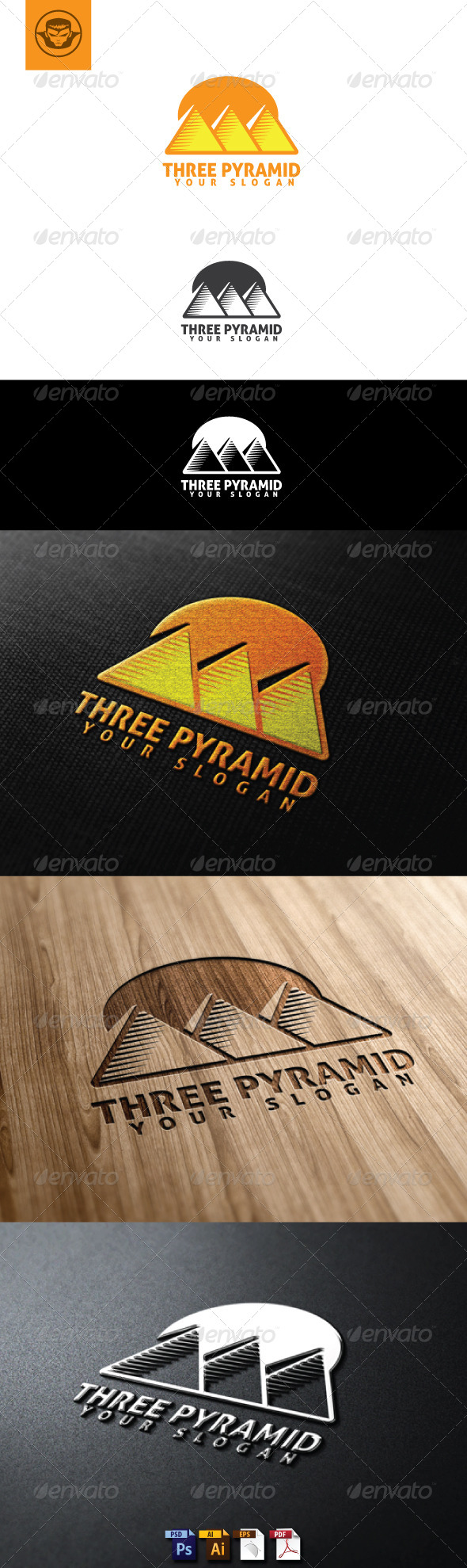 Three Pyramid Logo Template