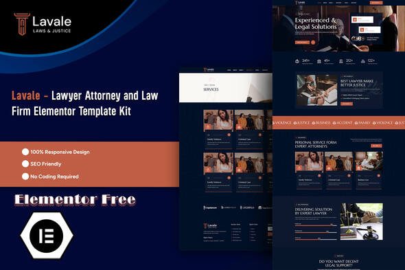 Lavale - Lawyer Attorney and Law Firm Elementor Template Kit