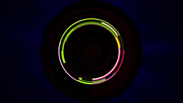 Abstract Colorful Glow Futuristic Tech Circle Background Motion