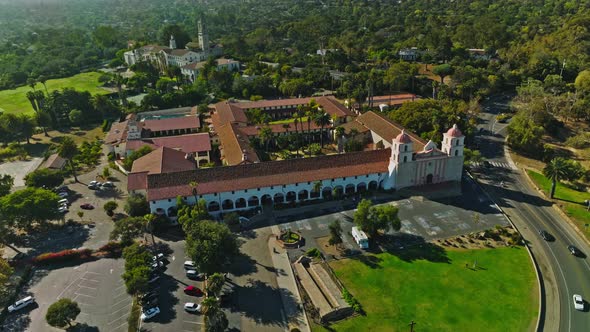 The Historic Santa Barbara Spanish Mission in California