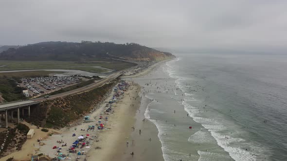 Torrey Pines Beach Aerial North To South