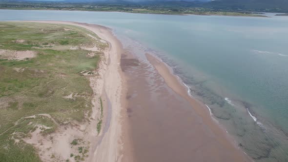 Inch beach Dingle peninsula Ireland drone aerial view 4K footage